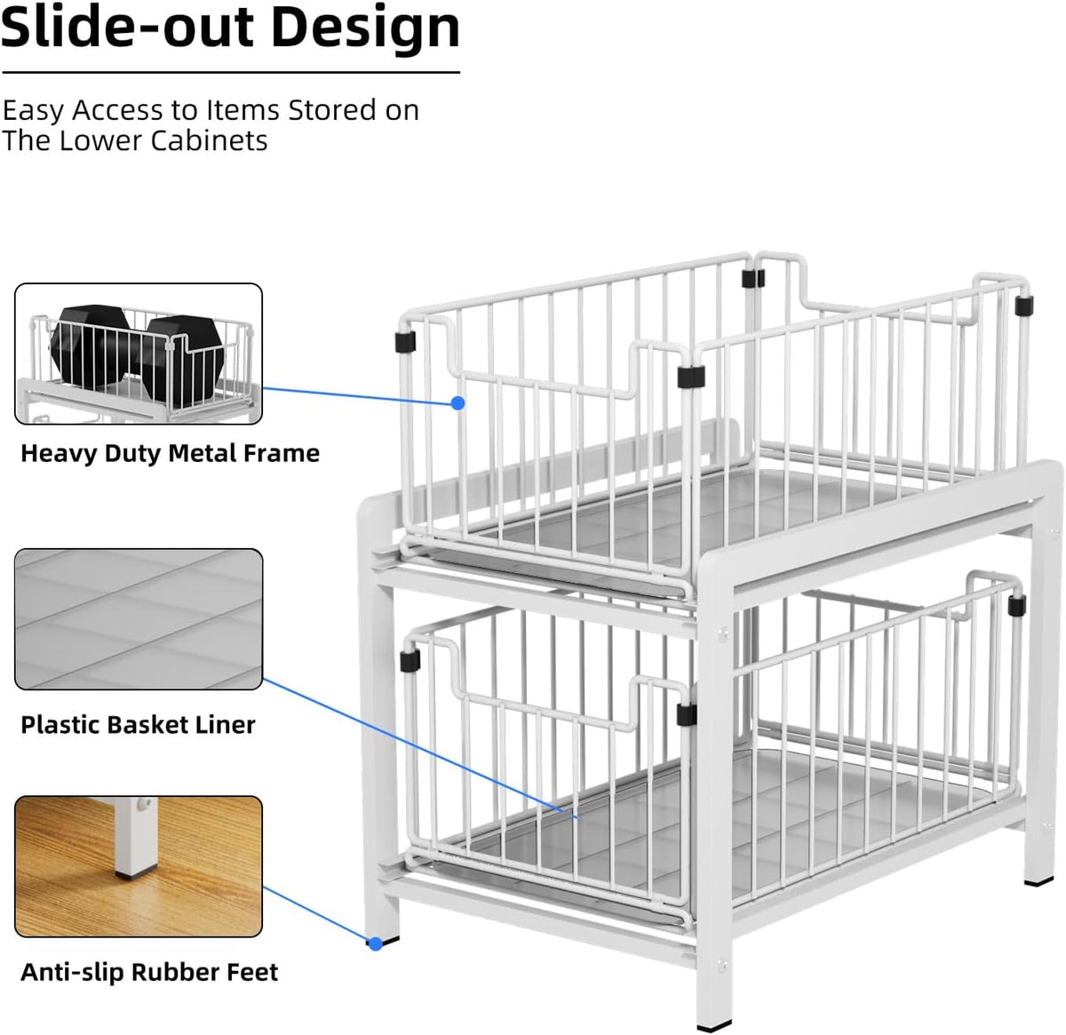 2-Tier Pull-Out under Sink Cabinet Organizer