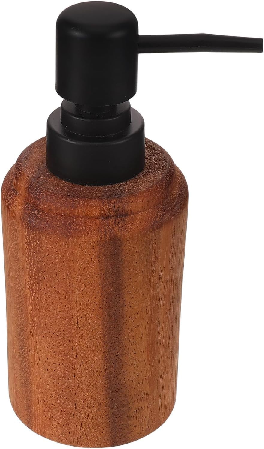 Wood Grain Kitchen Soap Dispenser - Stainless Steel Refillable Pump