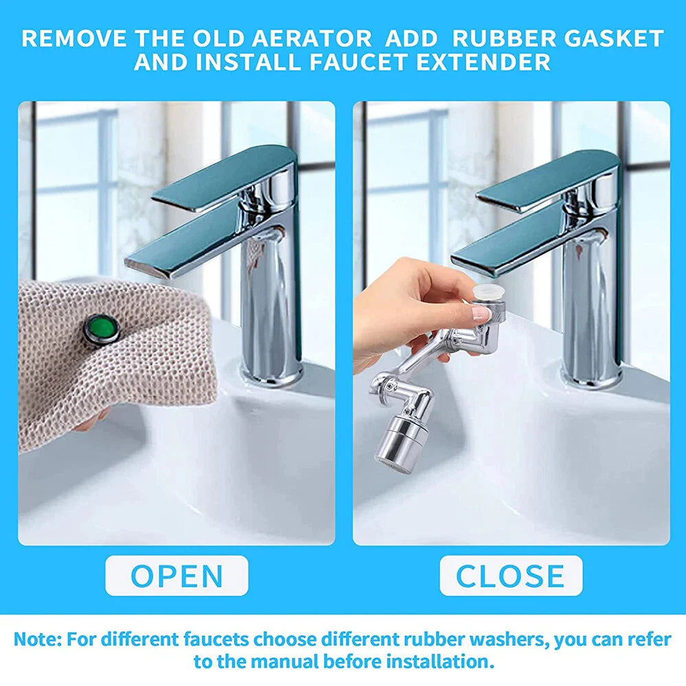 2 Pack Universal 1080 Swivel Robotic Arm Faucet Aerator Extension