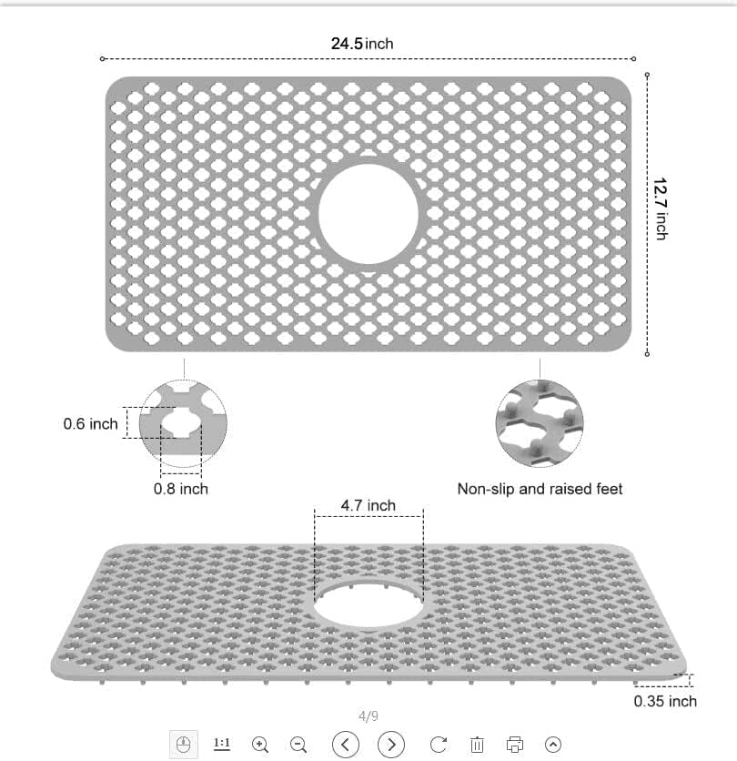 Kitchen Sink Bottom Protector Grid Mat