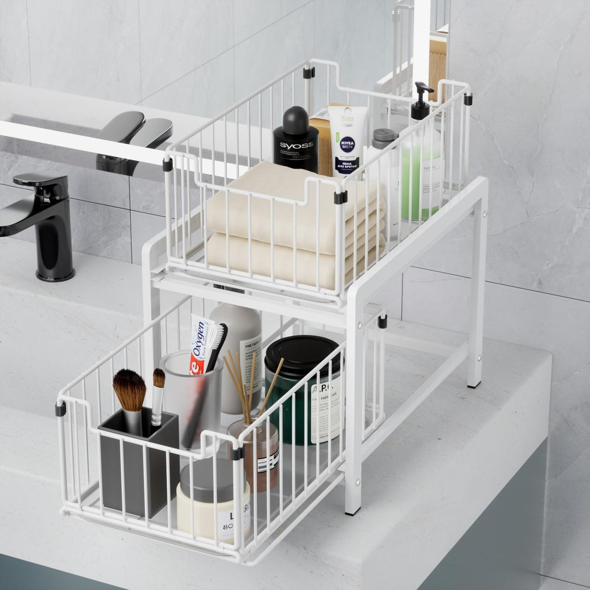 2-Tier Pull-Out under Sink Cabinet Organizer