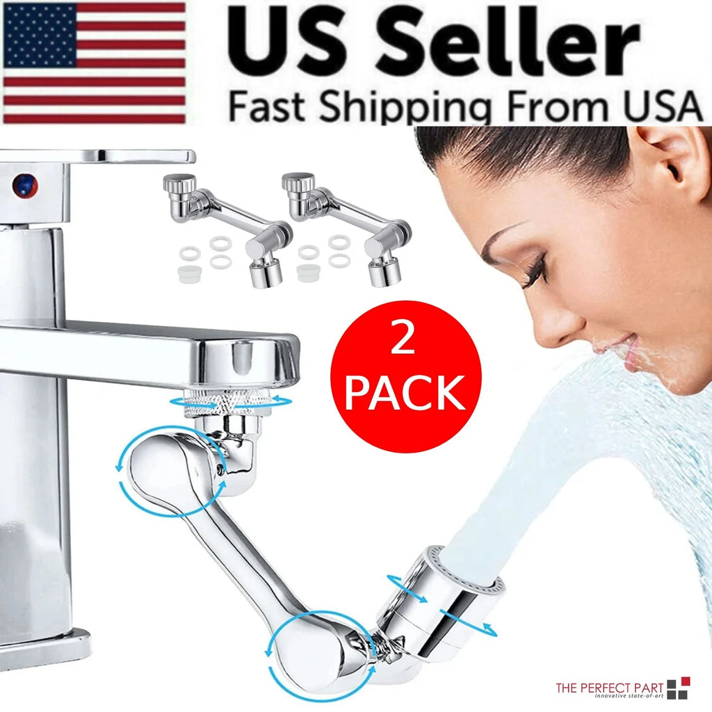 2 Pack Universal 1080 Swivel Robotic Arm Faucet Aerator Extension